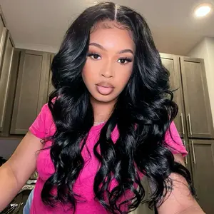 【55% Today Only】Sunber Loose Wave 13x4 HD transparent Lace Front wigs Pre Bleached Glueless Human Hair Wigs Tiny Knots With Drawstring Ready To Wear Natural Black 180% Density TikTokShopSpringGlowUp