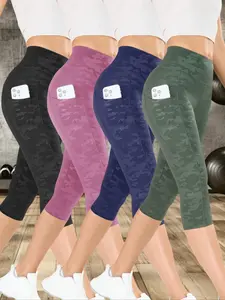 Women's Camo Print Sports Short Leggings, Casual Comfy Breathable Skinny Shorts for Yoga Gym Workout Running, Ladies Sportswear for Spring & Summer