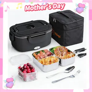 Nifoga Electric Lunch Box 100W Food Heater 1.8L for Adults Portable with Tableware & Lunch Bag Compact Design Ideal for Home Office Travel Non-battery Powered