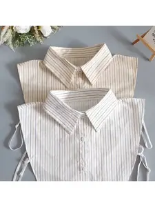 Fashion Casual Striped Collar Dopamine Series Inner Matching Cardigan Shirt Fake Collar Women's Classic Collar