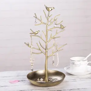 Creative Metal Jewelry Display Stand with Bird Design