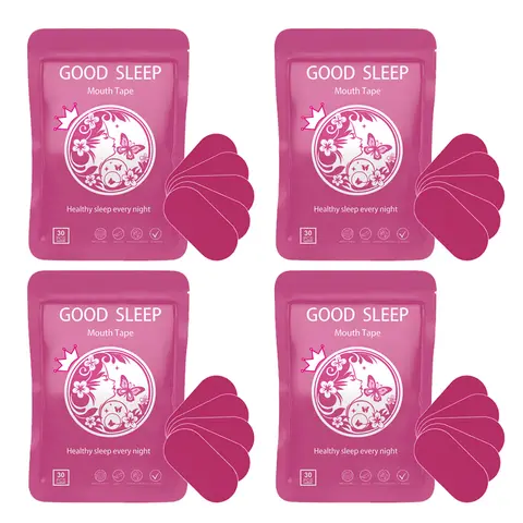 Ultra-Breathable Adhesive Mouth Tape for Athletes - 120/60/30 Strips (4/2/1-Month Set), Gentle Hold, Skin-Soft Comfort, Snoring Stopping Sleep Aid, Pink Universal Sports Tape (Sports & Outdoor Accessory)