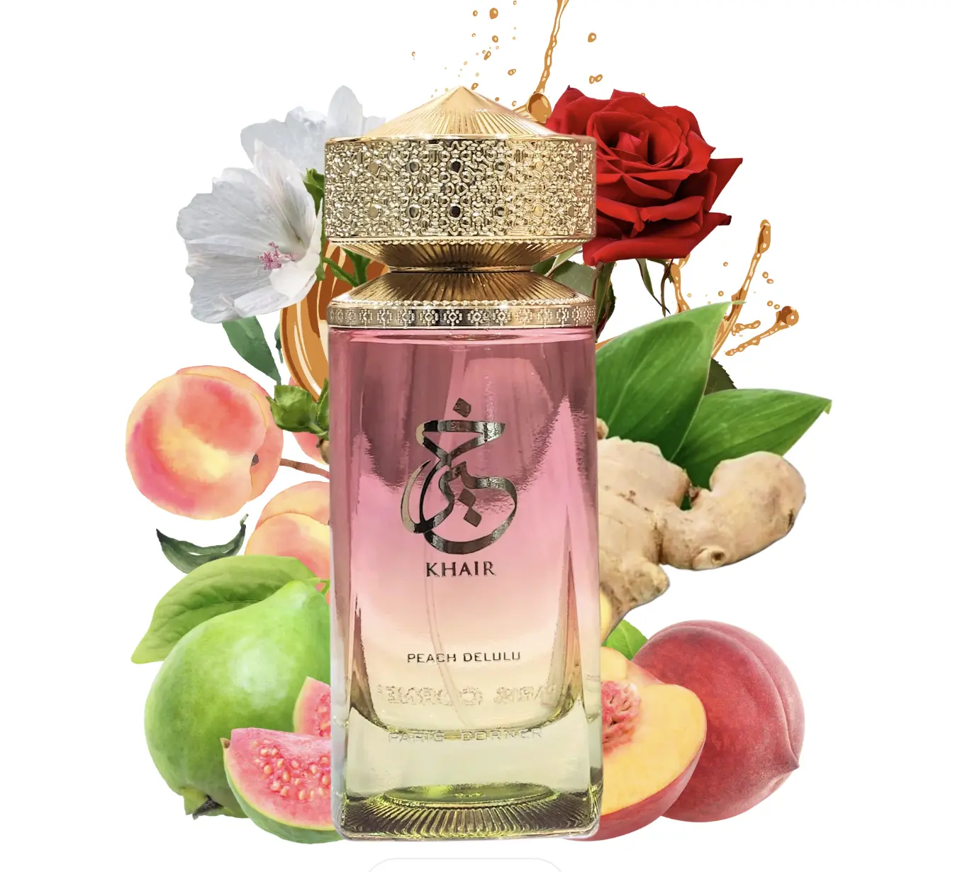 Khair Peach Delulu Fragrance by Paris Corner Perfumes 3.4 Fl Oz