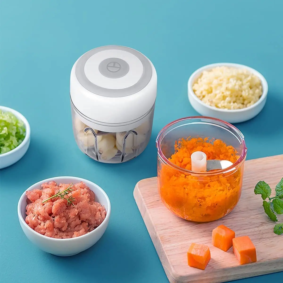 Electric Mini Garlic Chopper & Meat Grinder - Versatile Onion Cutter & Vegetable Crusher for Effortless Food Prep - Compact & Easy to Use, Perfect for Home Cooking!
