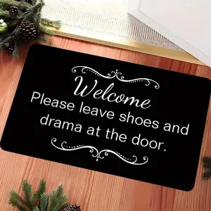 Welcome Mat That Says "Please Leave Your Shoes Outside, " Durable And Equipped with a Non-Slip Backing, Suitable for Living Rooms, Porches, Bedrooms, Kitchens, Entrances, And Patios, Washable, Perfect for Spring And Summer Decor