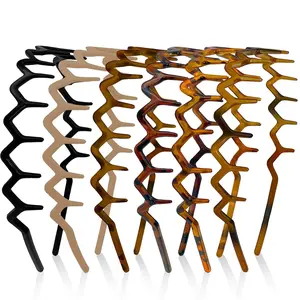 6 Pack Zig Zag Headbands for Women, Non Slip Headband with Teeth, Plastic Hair Bands for Daily Work Makeup Sports 90s Retro Style Hair Accessories for Women Girls graduation cap