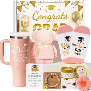 2026 Graduation Gift for Her, Cool Congratulation Gifts for Women Class of 2026 Graduation Gift Basket for College Middle High School Master Degree Best Grad Gifts Box for Nurse Law Graduates - Pink