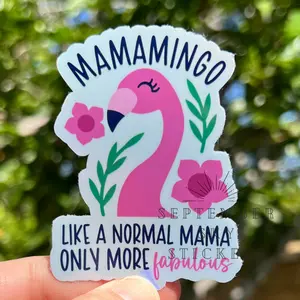 Mamamingo Sticker | Flamingo | Waterproof Sticker | Hydro | Water Bottle Stickers | Laptop | Flamingos | Mom