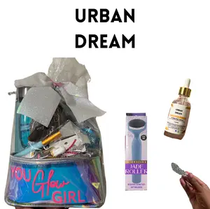 Urban Dream skincare gift with Glow Girl Bag & Jade Roller