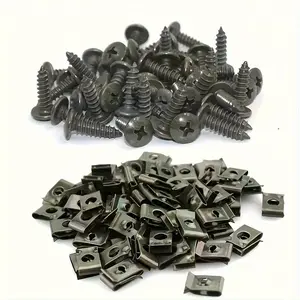 20pcs Iron Car Fastener Clips for Engine Fender & Bumper Protection - Auto Accessories