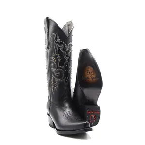 2432183101 - Vaquero Signature Women's Snip Toe Boots Flor Entera Black
