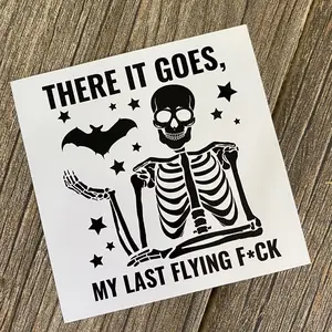 Adult Humor, Halloween Wine Labels, There it goes my last flying, Decoration for party bar wine labels, Halloween hostess gift