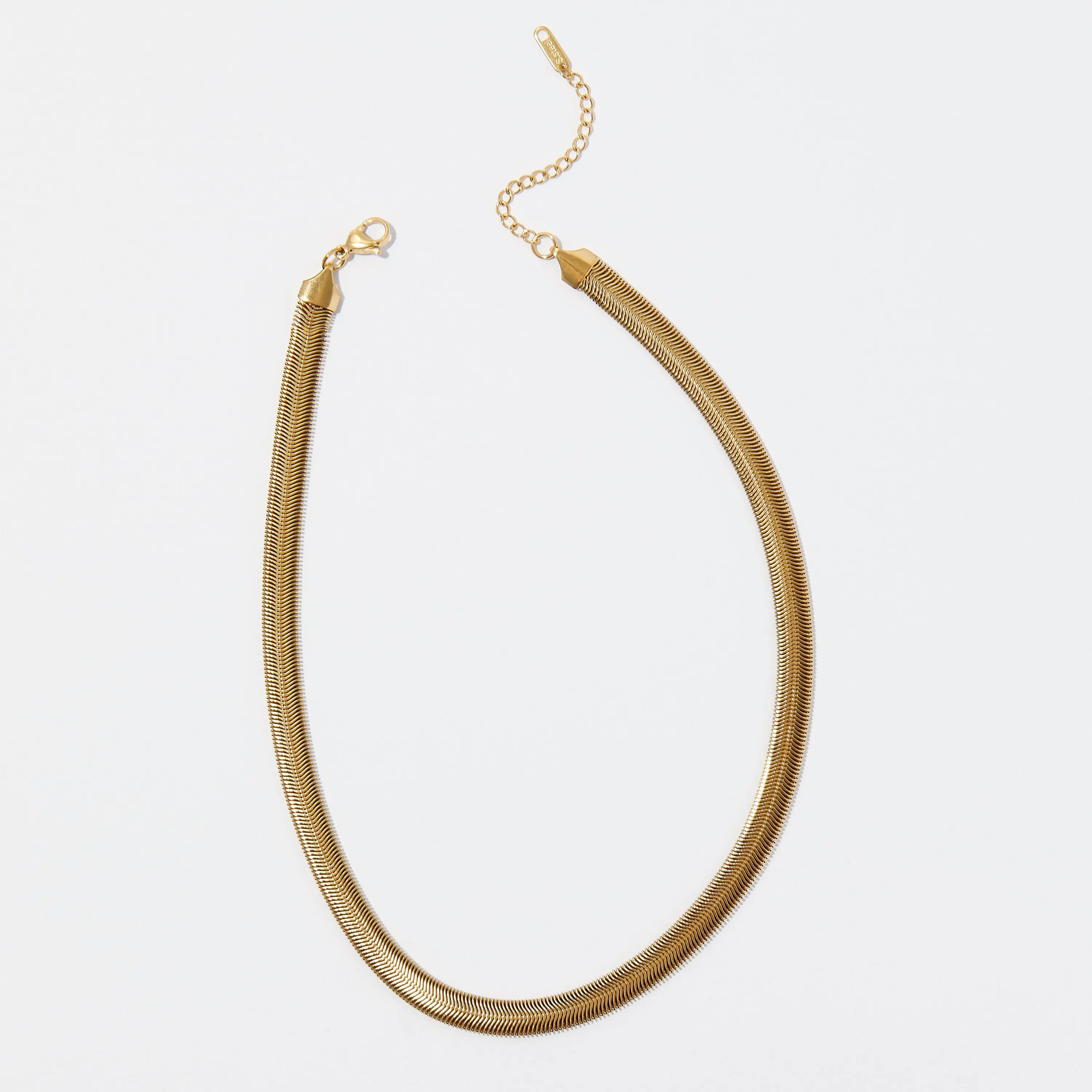 Herringbone Chain - Non Tarnish Jewelry - Chunky Long Gold Necklace for Women