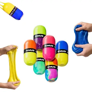 XMUD Two-Tone Capsule Slime, Unique Fragrance，crunchy slime，sensory stress relief toy，Birthday Gifts for Kids,Party Favorsfor Girls and Boys,Non-Sticky,Super Soft Stress Relief Toy，easter gift toy Mother's Day&Father's Day.squishies toys.