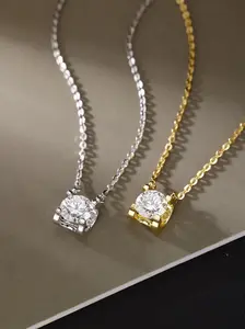 1-Carat Lab-Grown Diamond Classic Round Four Prong Necklace in Gold & Silver for Adults Elegant Jewelry Choice