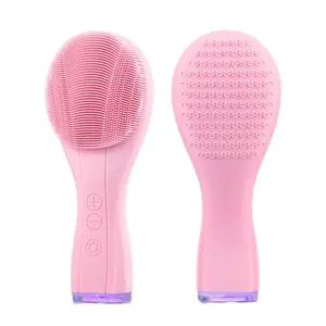 Electric Silicone Facial Brush + Sonic Vibration Face Cleansing Brush + Waterproof Acne Blackhead Remover + Pore Cleaner 2-Side + Deep Cleansing + Skincare Daily