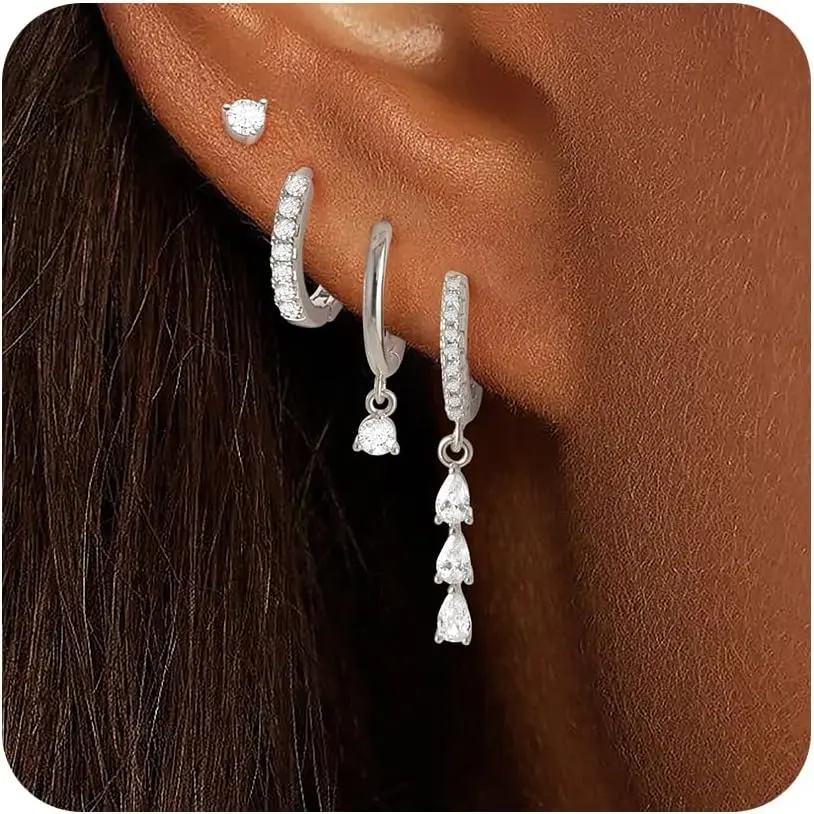 B-Hypoallergenic Earrings-Sliver