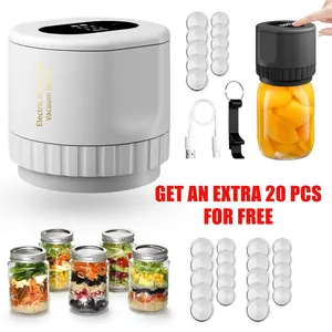 2026 Auto-Stop Vacuum Mason Jar Sealer for Regular & Wide Mouth Jars Creates Airtight Seal Preserves Food Freshness Leakproof Storage Caps Kitchen Gadgets Essential