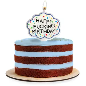 Happy F#%king Birthday Candle – FU Funny Cake Topper, Party Gag Gift Decoration