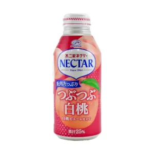FUJIYA NECTAR White Peach Juice Drink 380g - Real Fruit Pulp & Juice (25%) - Refreshing Japanese Beverage
