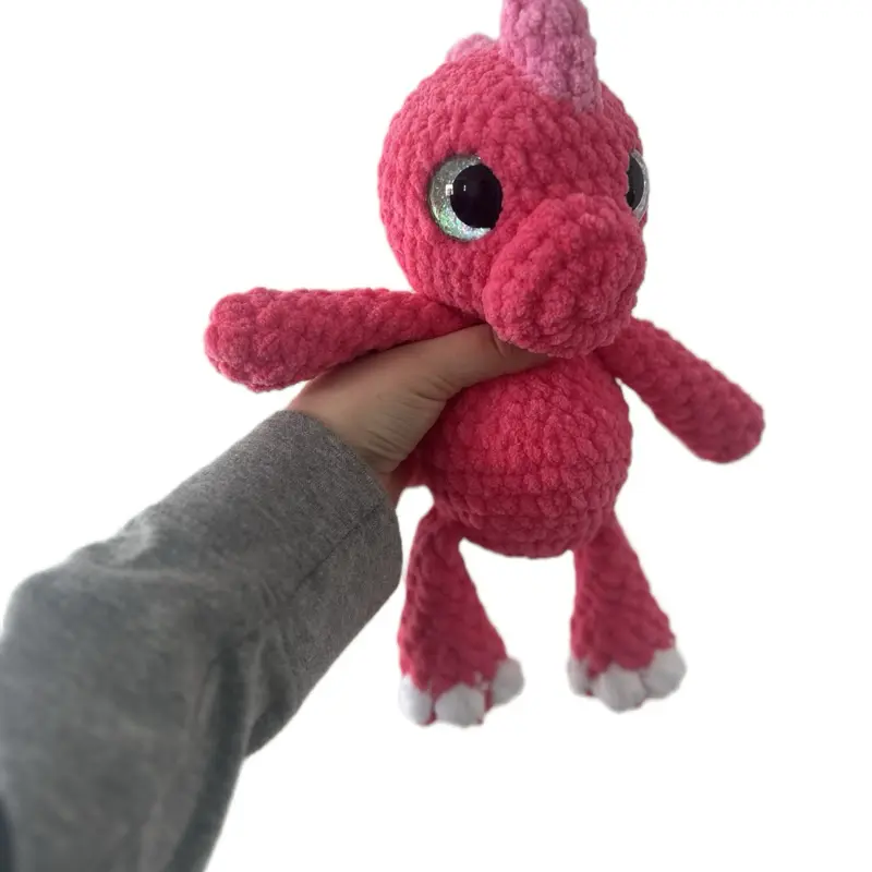 Baby Dinosaur Fidget Toy - Stress Relief for Kids, Soft Fabric, Pink Color, Ideal for Relaxation and Play
