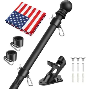 Flag Pole Kit with 3x5  Flag - 6FT Heavy Duty,  Free Steel Flagpole, Flag Pole for House with  Bracket for Outdoor House, Porch, and Garden Display