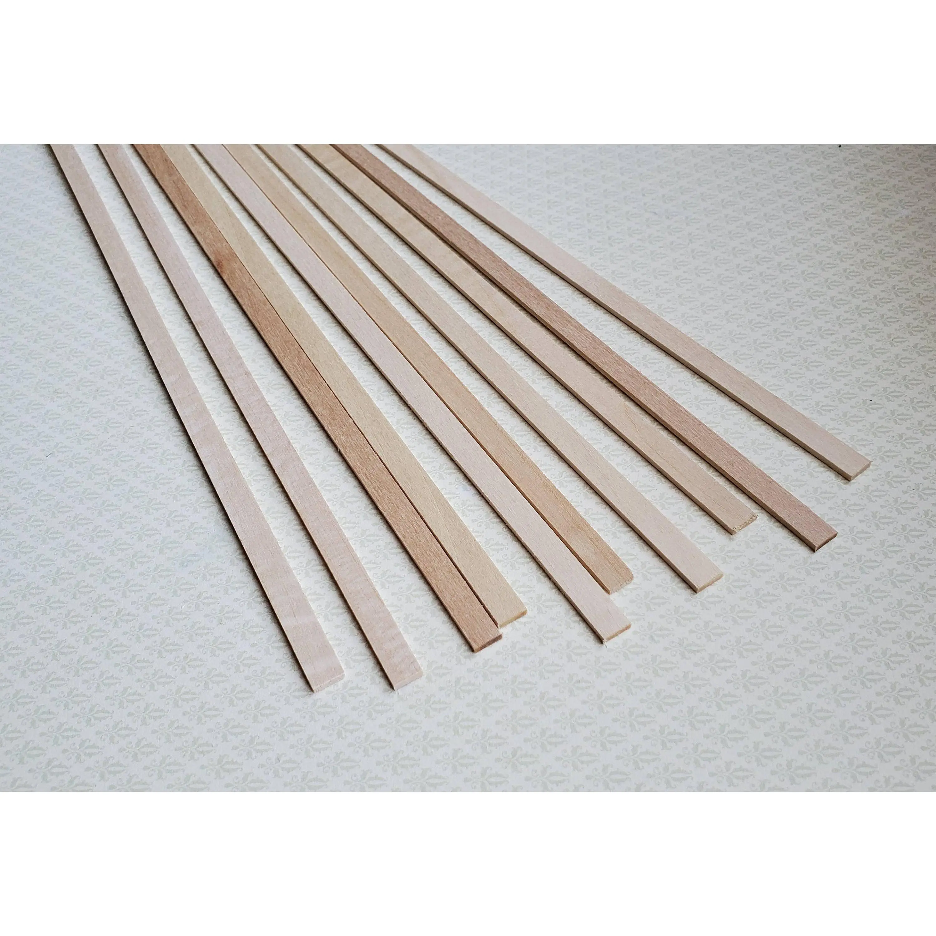 Basswood Wood Strips 10 Pieces Crafts Dollhouse Flooring 1/16 x 1/4 x 12" long