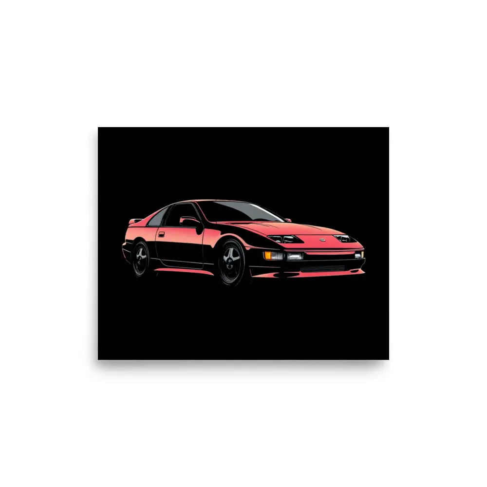 Red 300zx 90s JDM Japanese Car Fans Poster