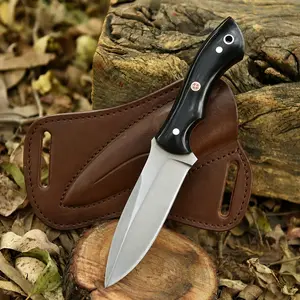 Custom Handmade D2 Steel Full Tang Fixed Blade Hunting Knife - 9 Inch hand Forged Knives For Hunting, Outdoor Camping Knives
