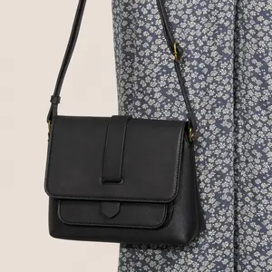Lilly Two Tone Crossbody Stylish Versatile Vegan Leather Bag simple and also minimalist