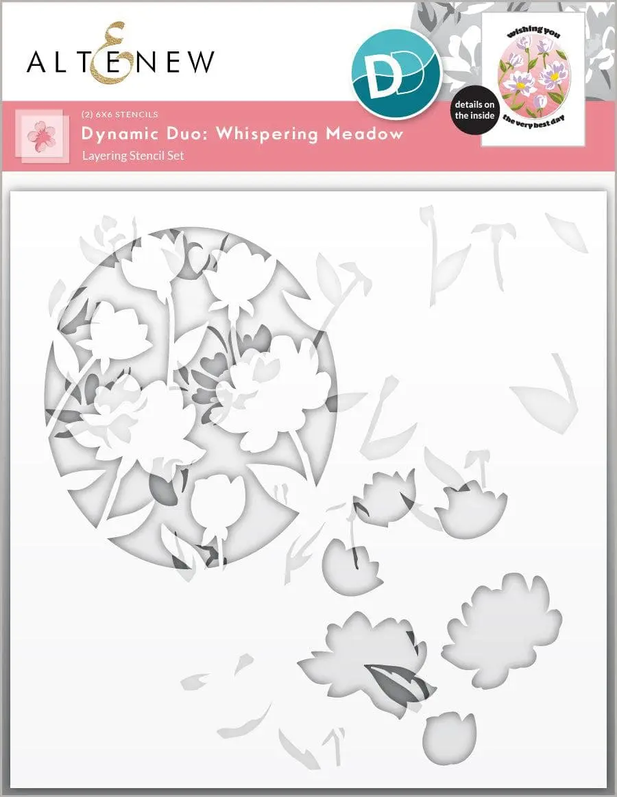 Dynamic Duo: Whispering Meadow Stencil Set (2 in 1)