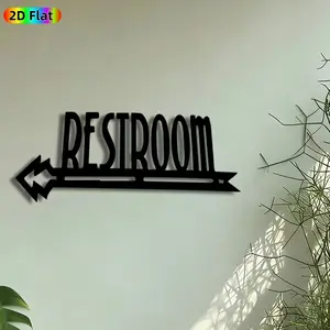 1pc Restroom Arrow Sign Metal Wall Art, Retro Restroom Statue Mural, Artistic Wall Sign, Vintage Ironwork, Perfect for Housewarming, New Year Decor, Perfect for Bathroom Office Coffee Shop Decor, Ideal Gift for Retro Decor Enthusiasts.