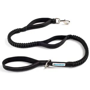 Shed Defender Shock Absorbing Bungee Leash - Three Padded Traffic Handles, Designed in The USA, Stretches 4-7ft, Elastic Dog Leash, Reflective Stitching, Large Dog & Small Breed, Heavy Duty Pet Supplies
