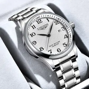 LOEGSINS Genuine Swiss-Certified New Master Series Men’s Automatic Mechanical Watch, Water-Resistant Luxury Brand Watch L6.921.6.589 [Men’s Mechanical Watch], Includes Genuine Leather Strap