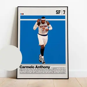 Carmelo Anthony Vintage Sports Poster - Modern Wall Art For Bedroom & Office
