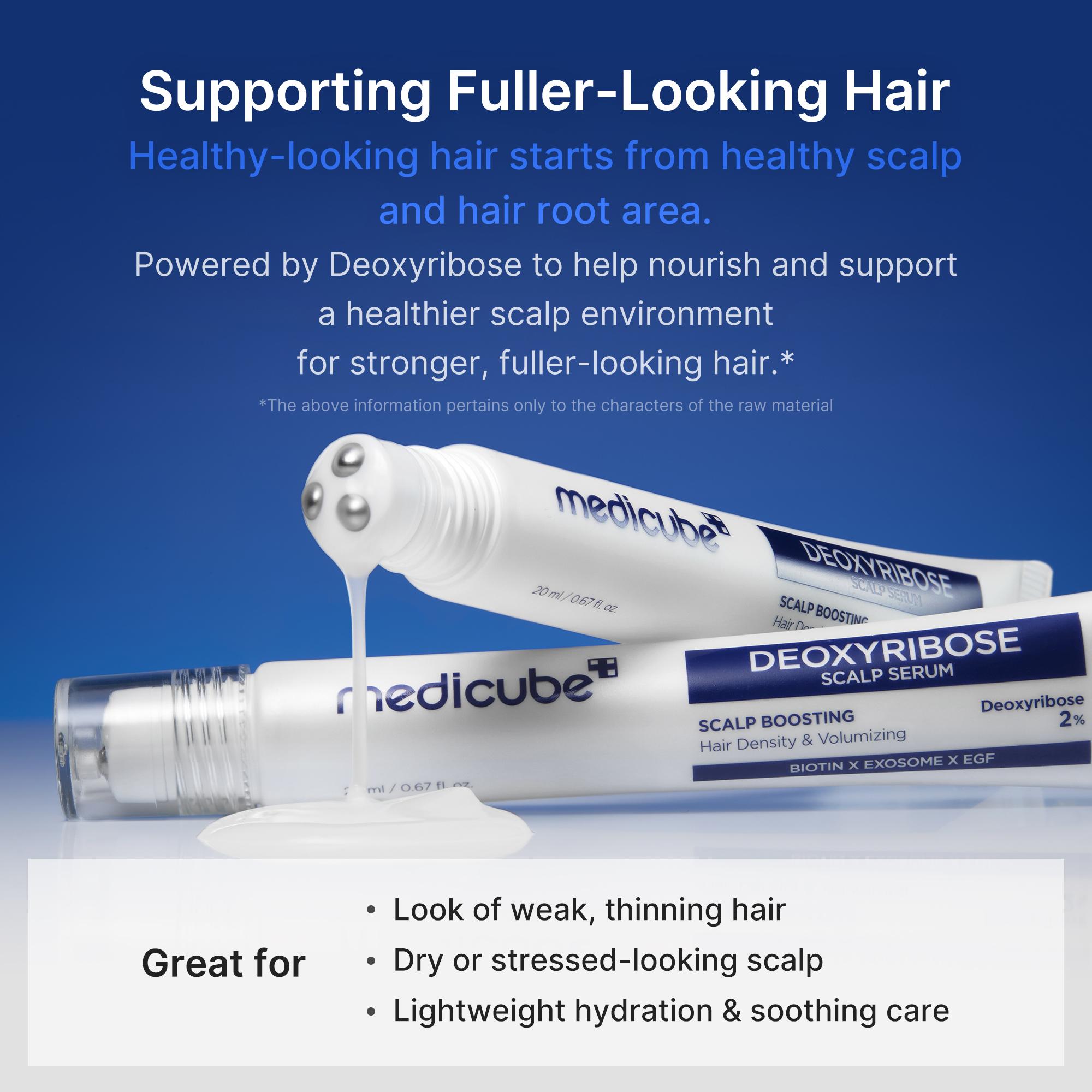 [NEW] [medicube] Deoxyribose Scalp Serum | For Fuller-Looking Hair & Scalp Strengthening Roll-On Serum | Deoxyribose, Rosemary, EGF, Caffeine for Fine, Thin Hair | Korean Hair Care, K-Beauty