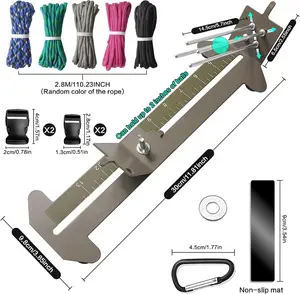 Paracord Jig Kit Complete DIY Paracord Bracelet Making Tools with Needles and Paracord Cord Olive Green for Outdoor Survival Craft Gifts and Emergency Use