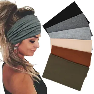 Wide Headbands For Women Stretch Headband Boho Head Bands Women's Hair Band Turban Workout Hairband Girls Accessories 6 Pack