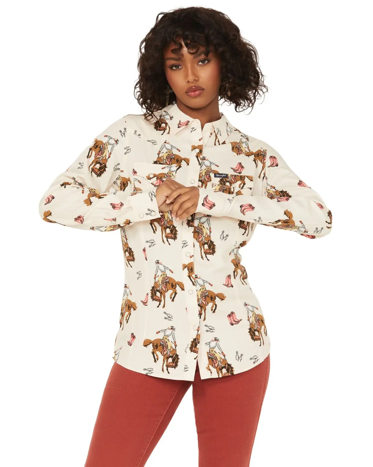 Wrangler Women's Retro Women'S Bucking Horse Conversational Print Long - 112367280