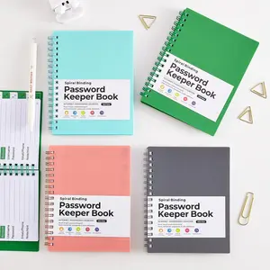 A6 Spiral Binding Password Keeper Book, Personal Organizer Book, 1 Count Internet Address & Password Organizer, Portable Notebook for Home Office School Dormitory