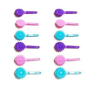 Pink Periwinkle Sunflower Barrettes