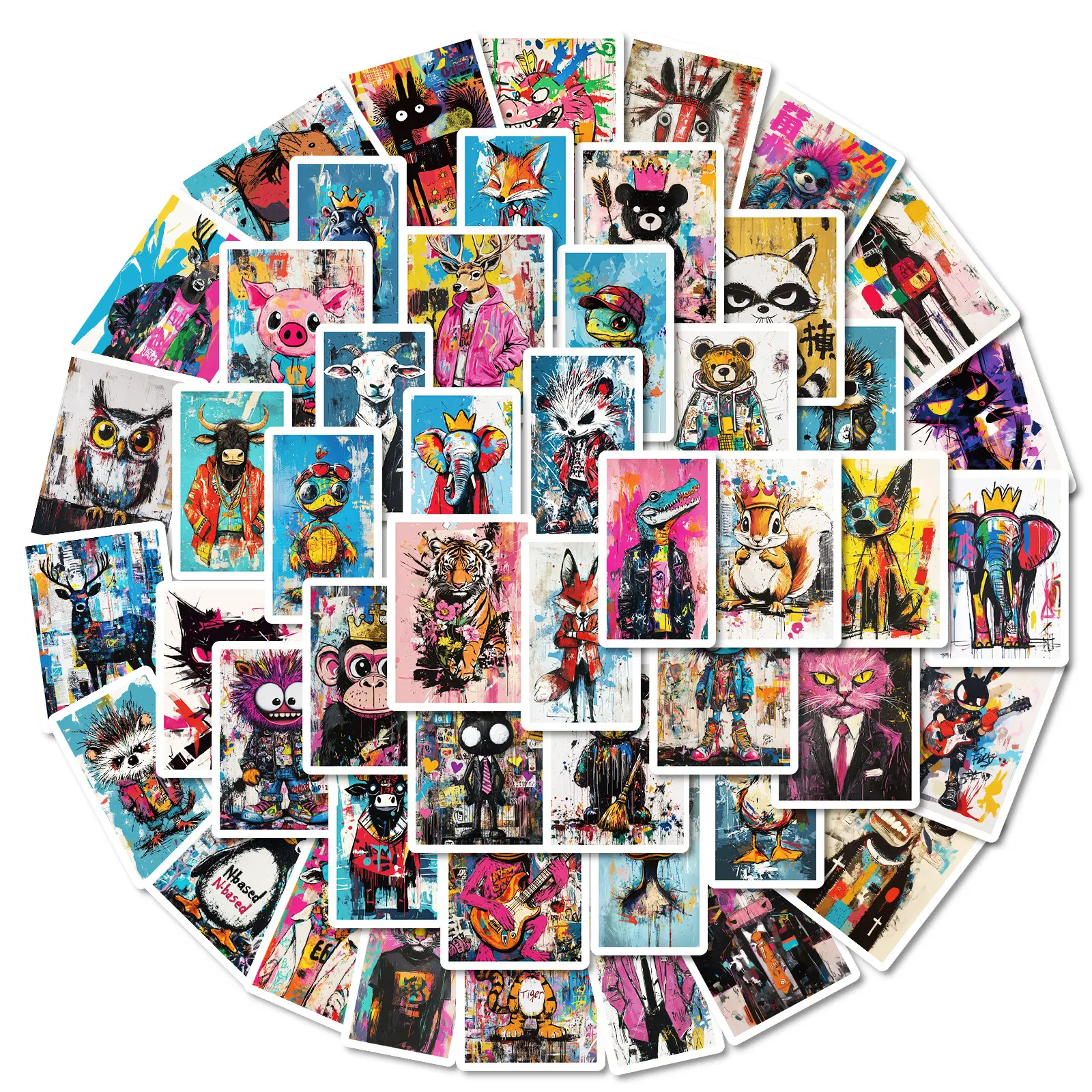 50pcs Crazy Art Graffiti Series Stickers, Decal Set, Suitable for Faith Based Designs Such As Scrapbooks, Diaries, Laptops, Water Bottles, Cars, Etc., As Gifts with Positive Information, Decals Sticker