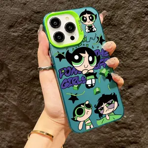 Cartoon The P-Powerpuffs Girls Phone Case Suitable for iPhone 17 16e 16 15 14 13 12 11 Mini Pro Max Air X XR XSMAX 8 7 Plus Anti Fall Shockproof Matte Back Cover Accessories