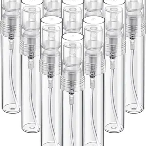 Mini Spray Bottle Set, 10-Pack, 5ML Transparent Plastic Travel Bottles, Refillable Fine Mist Perfume Sprayers, Portable Sample Containers