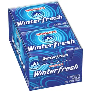 WRIGLEY’S Winterfresh Flavor Chewing Gum Bulk Snack Pack - 15 Sticks, 10-Pack