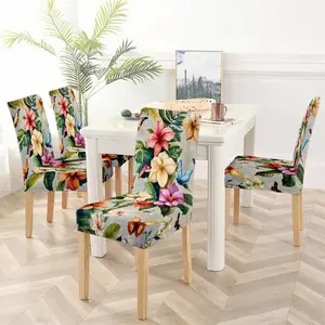 Flowers & Butterflies Printed Dining Chair Cover for Bedroom