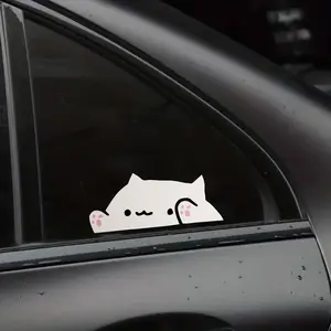 Nyan Nyan Peeker Meme Sticker Cute Funny Vinyl Decal Kawaii Cat Style for Laptop Water Bottle Car Tumbler Gift Idea