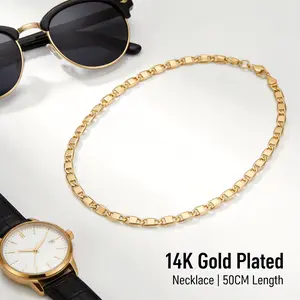 14K Gold Plated Anchor Mariner Chain Necklace, Unisex - (20 Inches)6MM | Perfect for Layering & Daily Wear | Tarnish-Resistant & Hypoallergenic Jewelry, The Perfect Gift for Him or Her