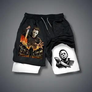 jorts outfit men 80s 90s short shorts summer camo shorts Halloween graphic sweatshorts men gifts