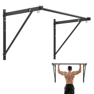 VEVOR Pull Up Bar, Multi-Grip Wall Mounted Pull Ups, 50 in Width Multifunctional Chin Up Training Station, Heavy Duty Steel Upper Body Workout Bars with LAT Pulldown Attachments, 440 lbs, for Home Gym